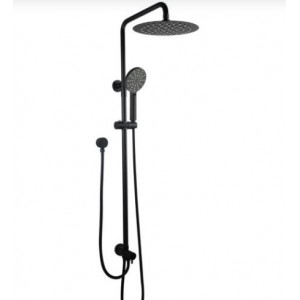 Round Matte Black Shower Station Top/Bottom Inlet